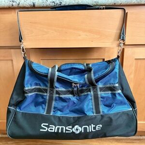 Samsonite Black Blue And Gray Large Duffel Bag